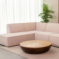 Salontafel Bowl 90x90x25 cm Travertin | Espresso Mangohout