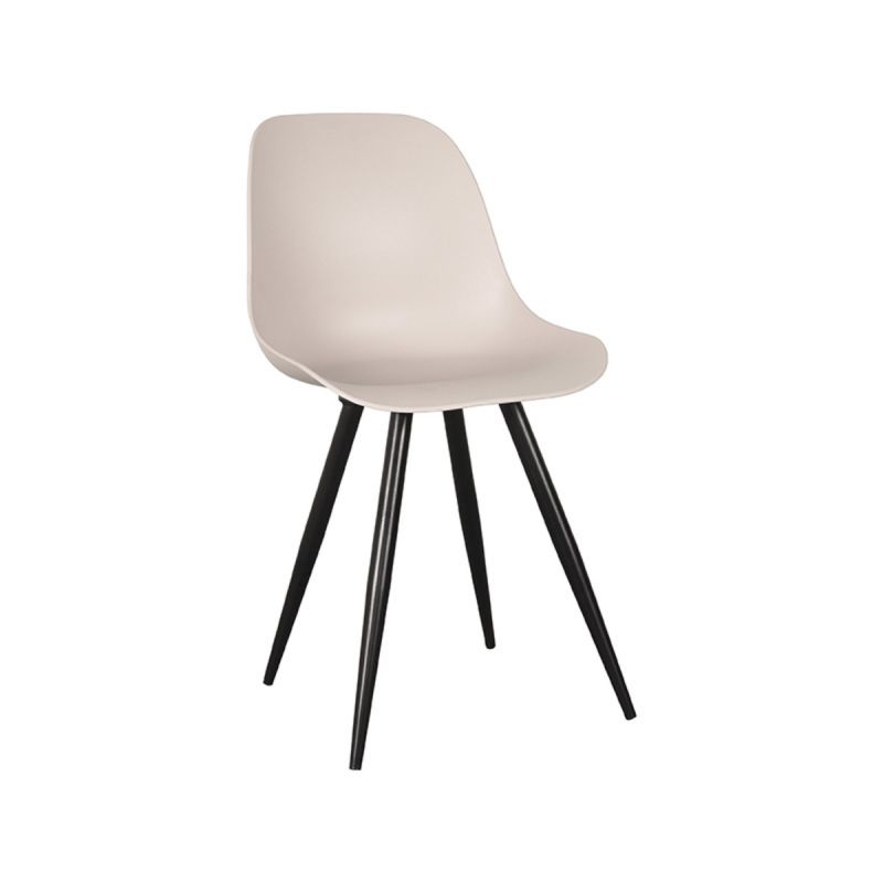 Eetkamerstoel Monza 46x54x88 cm Zand PP | Zwart Metaal
