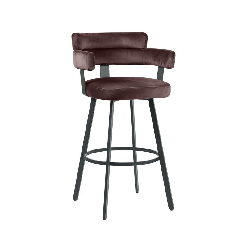 Barkruk Bardio 56x52x101 cm Taupe Fluweel | Zwart Metaal