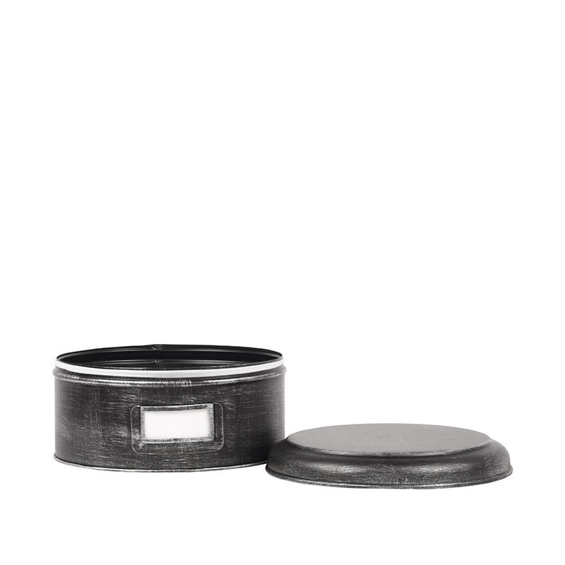 Opbergblik 25x25x13 cm | XL Antiek Zwart Metaal