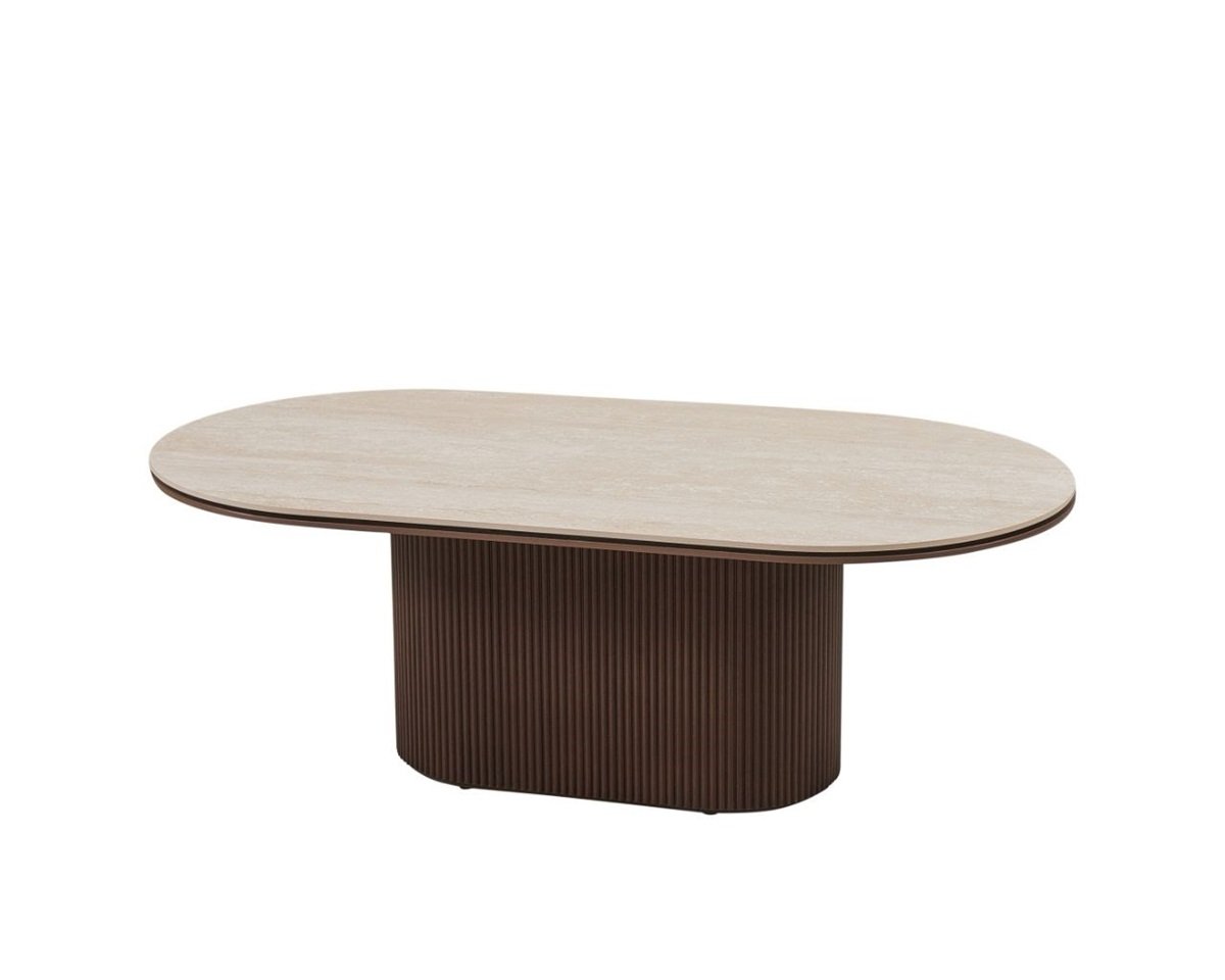 QUA CT BROWN OVAL 130X70X45 BEIGE CERAMIC