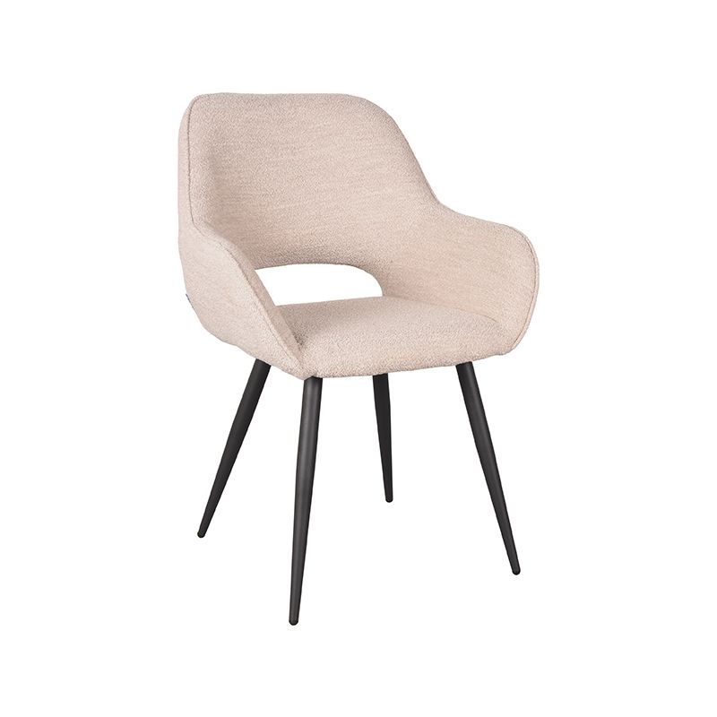 Eetkamerstoel Fer 58x57x87 cm Naturel Boucle | Zwart Metaal