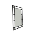 Spiegel industrieel metaal lijst zwart 130x80