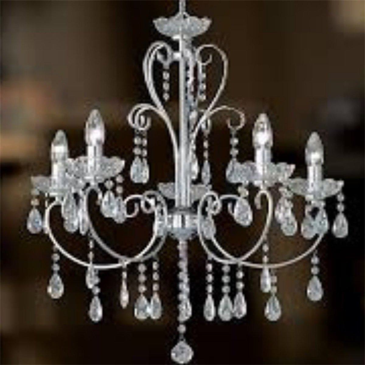 Oval 9 light Lucent Silver