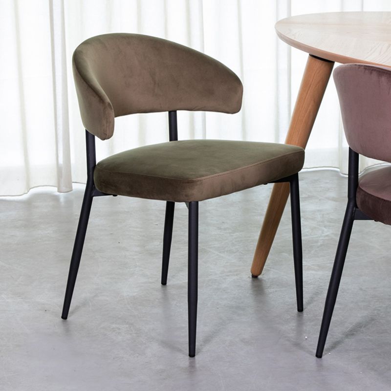 Eetkamerstoel Bliss 56x55x76 cm Hunter Fluweel | Zwart Metaal