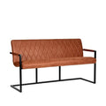 Eetkamerbank Denmark 155x62x86 cm Cognac Microvezel | Zwart Metaal