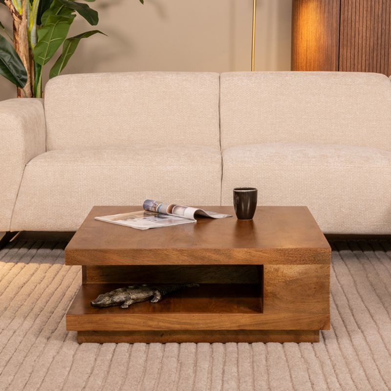 Salontafel Square 80x80x30 cm Nature Smooth Mangohout