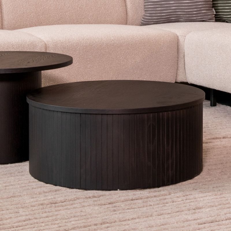 Salontafel Oliva 70x70x30 cm Zwart Eiken