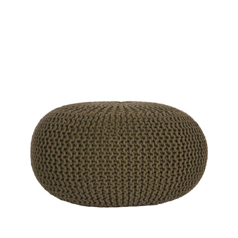 Poef Gebreid 70x70x35 cm| L Army Katoen