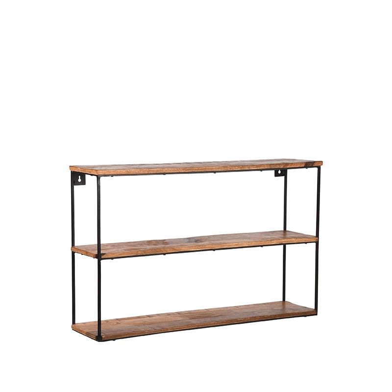 Wandrek Vintage 80x20x50 cm Rough Mangohout | Zwart Metaal