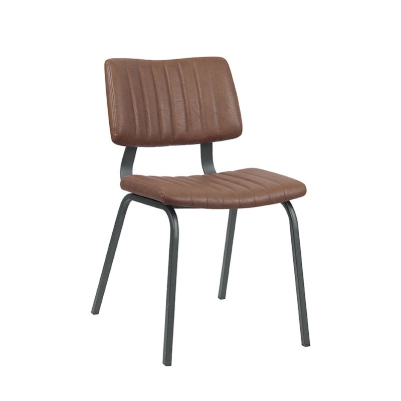 Eetkamerstoel Gusto 46x56x79 cm Bruin Kunstleder | Zwart Metaal