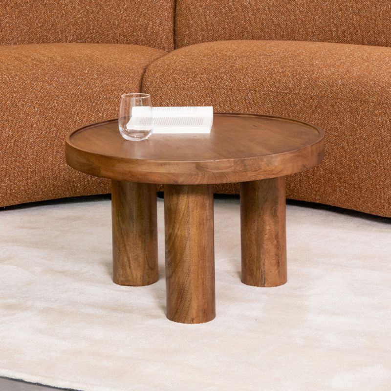 Salontafel Elly 60x60x38 cm Nature Smooth Mangohout