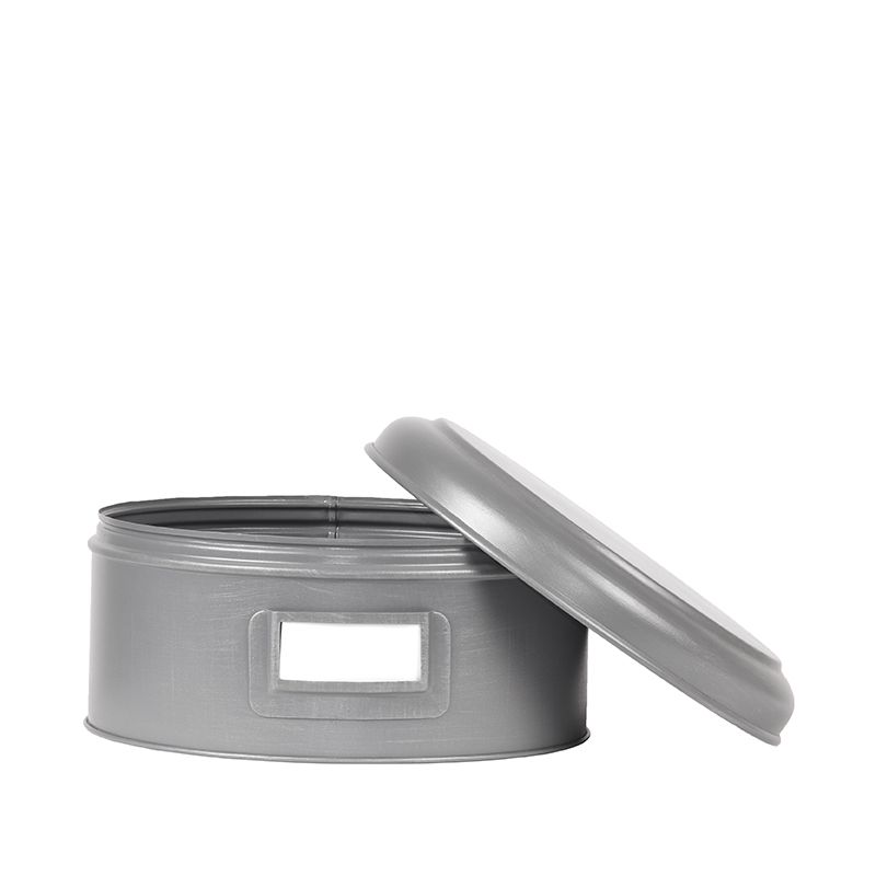 Opbergblik 25x25x13 cm | XL Antiek Grijs Metaal