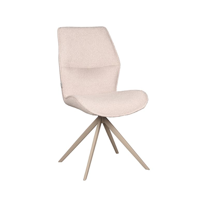 Eetkamerstoel Comfy 48x64x91 cm Naturel Boucle | Taupe Metaal