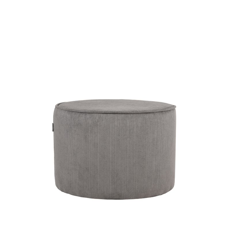 Poef Tibo 55x55x40 cm Donkergrijs Ribcord