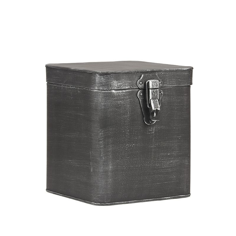 Opbergbox 18x19x21 cm | XL Antiek Zwart Metaal