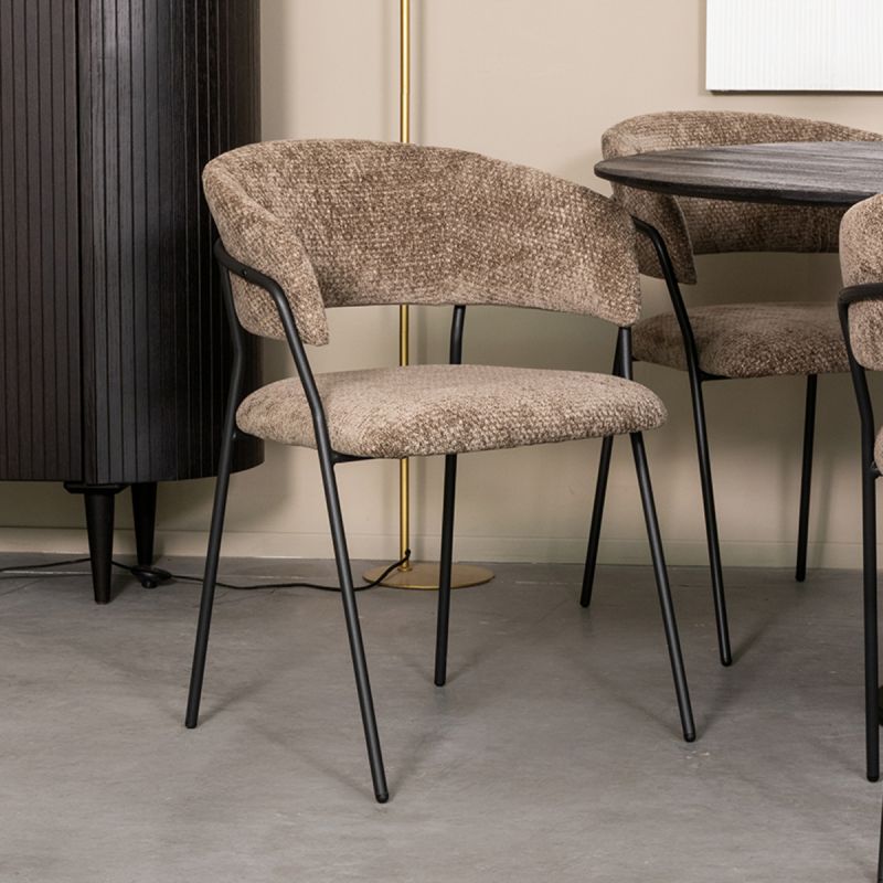 Eetkamerstoel Luuk 58x45x80cm Hunter Elite | Zwart Metaal