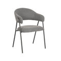Eetkamerstoel Lowen 58x60x84 cm Grijs Boucle | Zwart Metaal