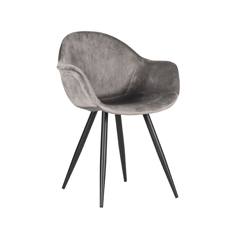 Eetkamerstoel Forli 60x58x83 cm Grijs Fluweel | Zwart Metaal