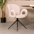 Eetkamerstoel Neo 59x61x86 cm Naturel Boucle | Zwart Metaal