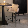 Barkruk Joni 51x53x107 cm Beige Elegance | Zwart Metaal