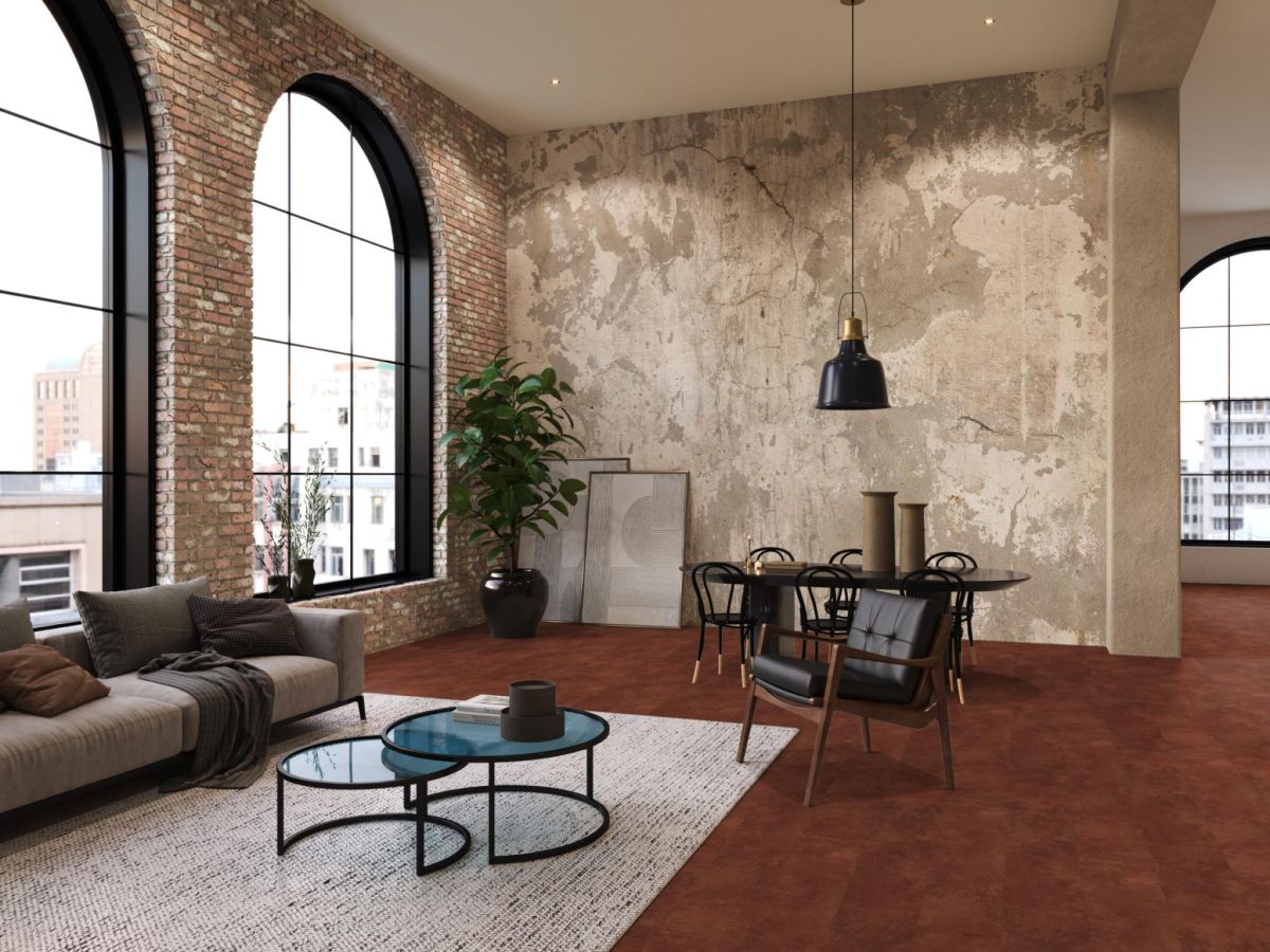 Beton Pvc 02 dryback dark orange