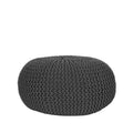 Poef Gebreid 70x70x35 cm| L Antraciet Katoen