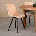 Eetkamerstoel Capri 46x56x88 cm Zand Fluweel | Zwart Metaal