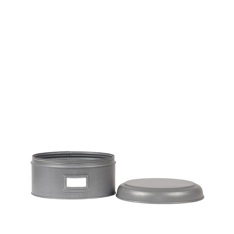 Opbergblik 22x22x12 cm | L Antiek Grijs Metaal