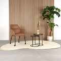 Eetkamerstoel Lenny 56x64x84 cm Cognac Micro Suede | Zwart Metaal