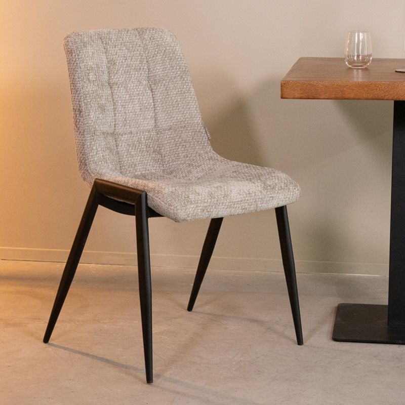 Eetkamerstoel Noor 51x41x84 cm Stone Elite | Zwart Metaal