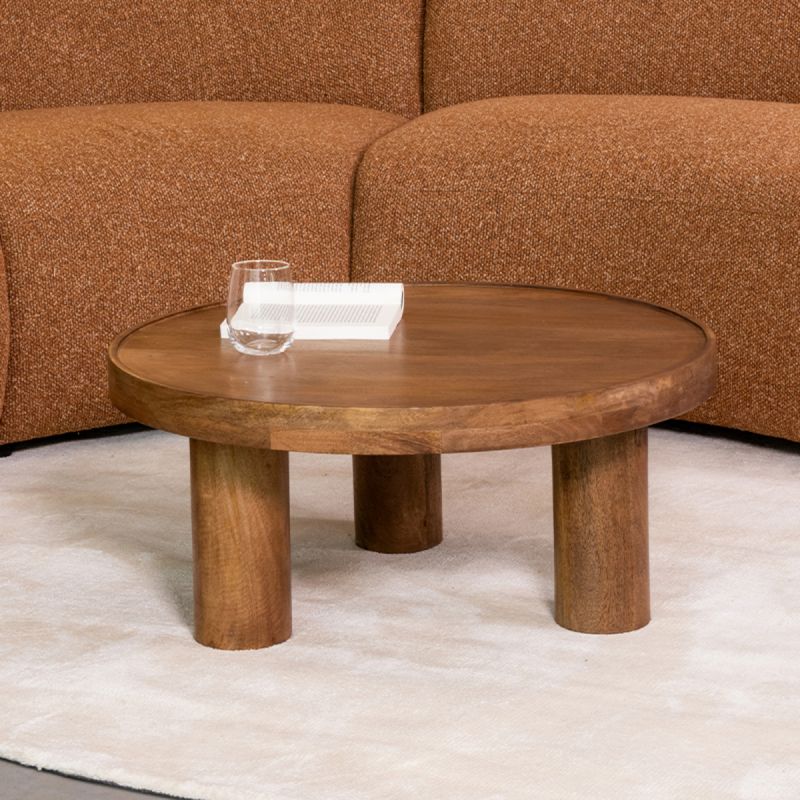 Salontafel Elly 70x70x31 cm Nature Smooth Mangohout