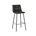 Barkruk Bistro 44x51x105 cm Antraciet Micro Suede | Zwart Metaal