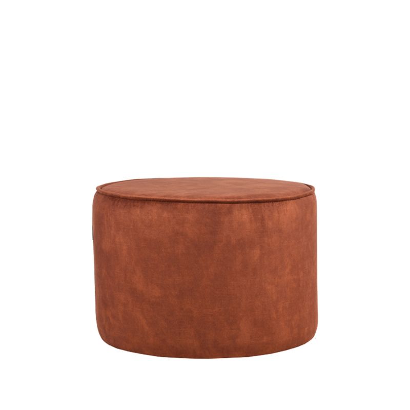 Poef Tibo 55x55x40 cm Rust Velours