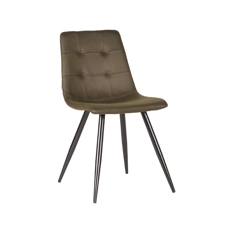 Eetkamerstoel Jay 45x56x84 cm Army Microvezel | Zwart Metaal