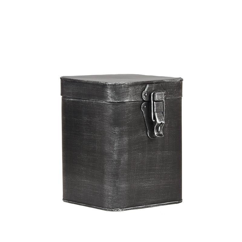 Opbergbox 15x16x19 cm | L Antiek Zwart Metaal