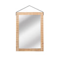 Spiegel 70x2x100 cm| XL Naturel Mangohout | Cognac Leder
