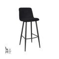 Barkruk Jep 42x46x105 cm Zwart Teddy | Zwart Metaal