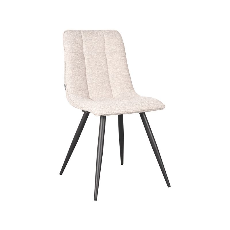 Eetkamerstoel Jelt 45x56x84 cm Naturel Boucle | Zwart Metaal