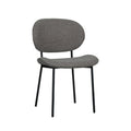 Eetkamerstoel Senn 59x53x85cm Mushroom Royal Boucle | Zwart Metaal