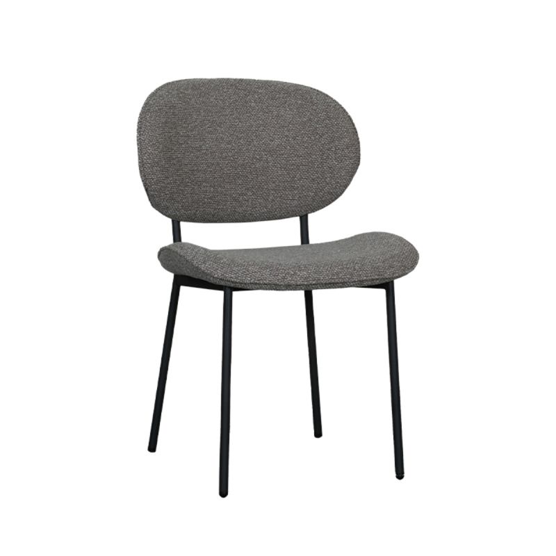Eetkamerstoel Senn 59x53x85cm Mushroom Royal Boucle | Zwart Metaal