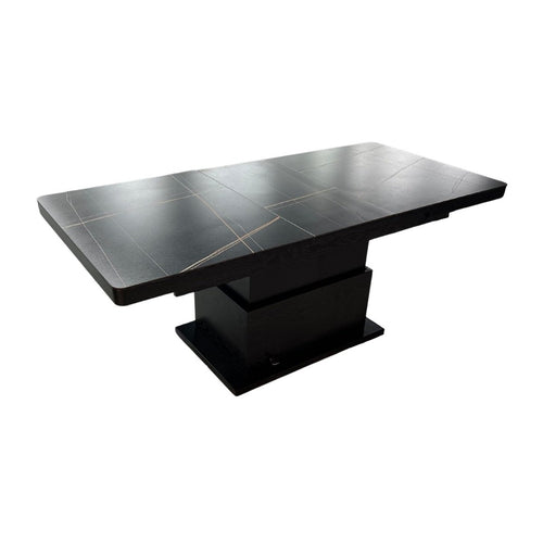 037 SMART TABLE 133/170X80 BLACK LEG BLACK CERAMIC TOP