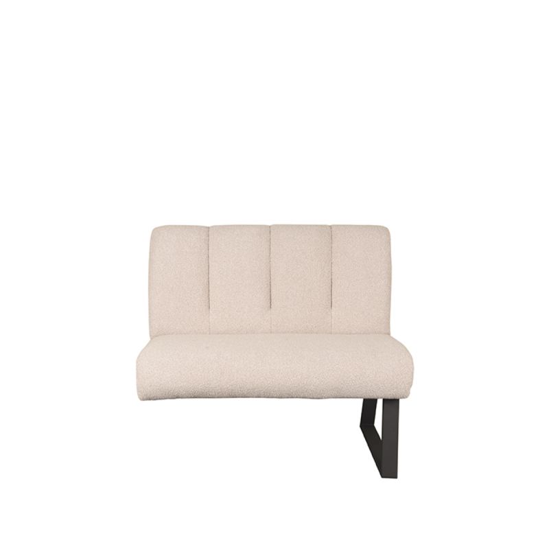Eetkamerbank Modula 2-Zits 100x62x92 cm Naturel Boucle | Zwart Metaal