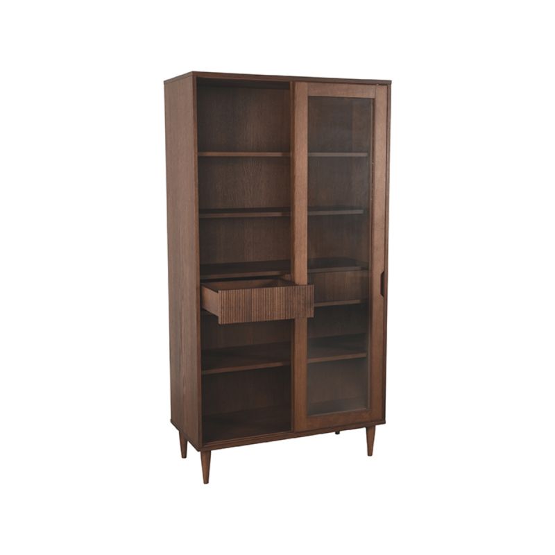 Vitrinekast Jule 100x49x180 cm Walnoot Eiken | Glas