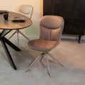 Eetkamerstoel Thorben 49x64x86 cm Bruin Microvezel | Taupe Canyon | Taupe Metaal