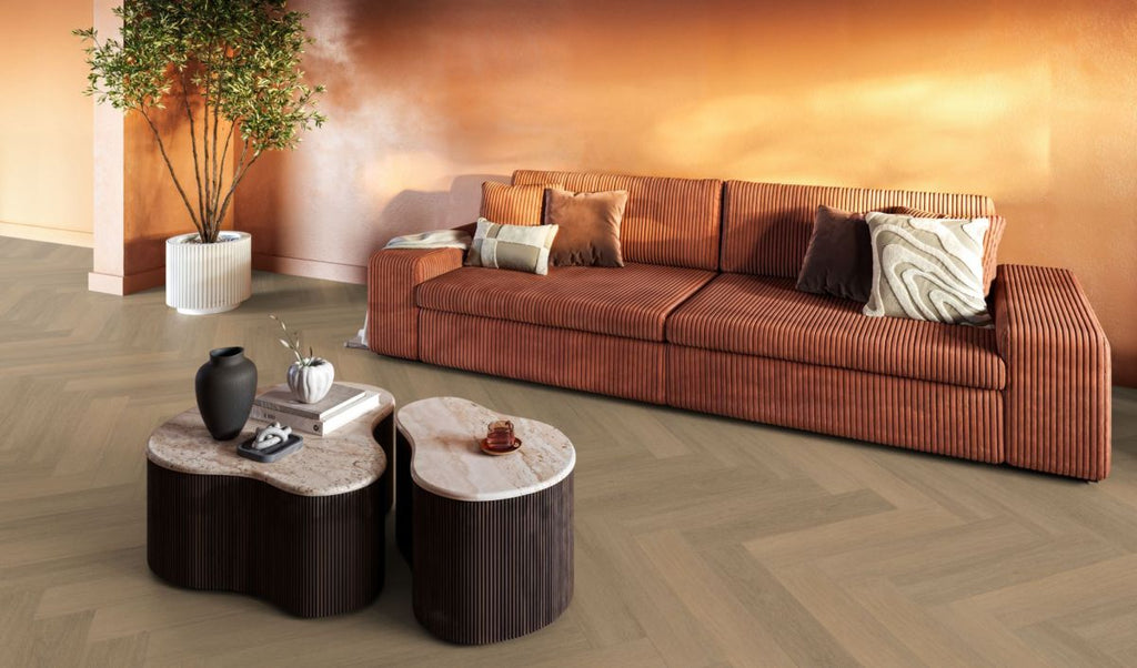 Pvc Visgraat 02 herringbone dryback warm natural