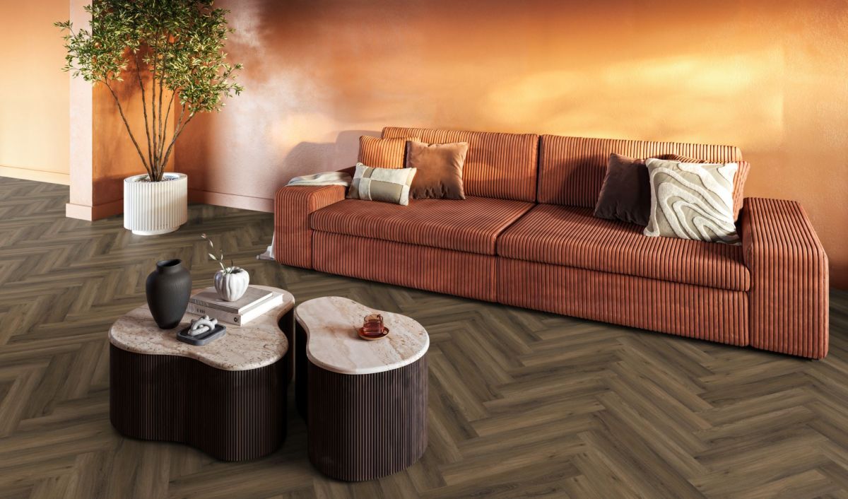 Pvc Visgraat 06 dryback warm brown