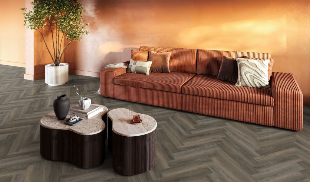 Pvc Visgraat 01 dryback dark grey