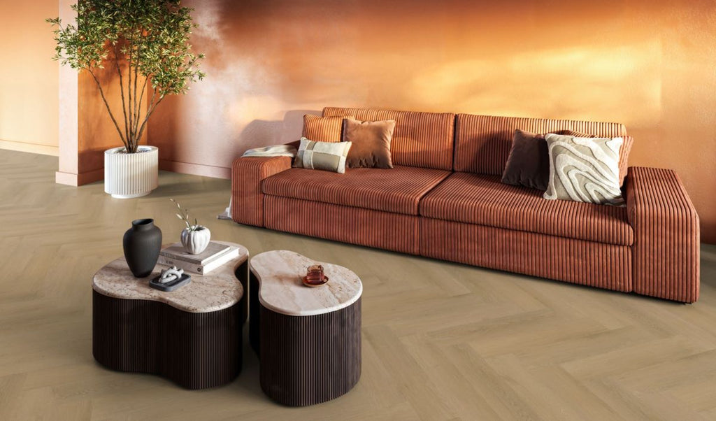 Pvc Visgraat 01 herringbone dryback light oak