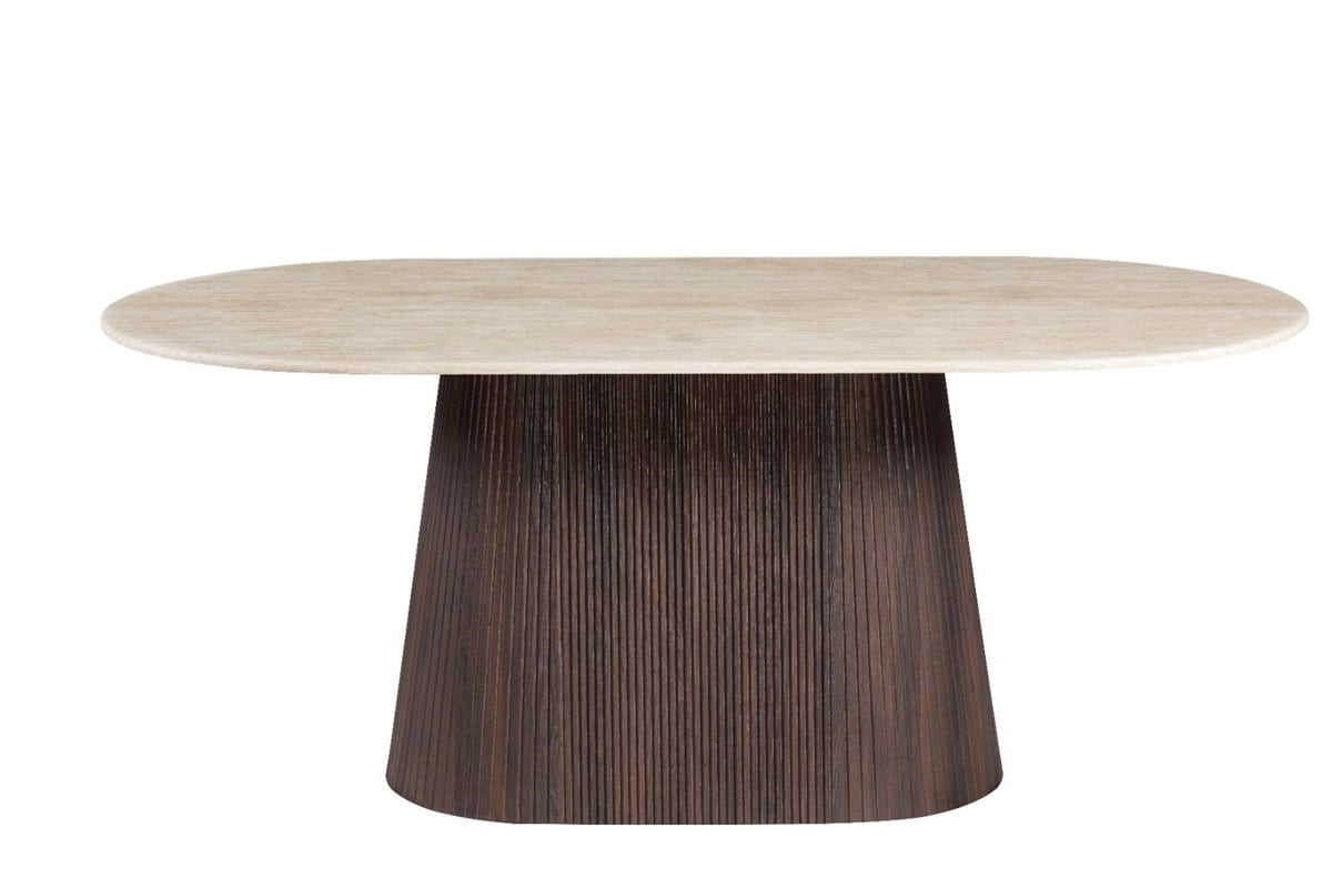 KIMBERLY BROWN DT OVAL 160X90X75 FLINTSTONE FAUX MIRABLE TOP